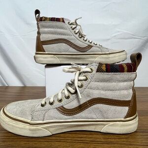 Vans Off The Wall Shoes Mens 7 Womens 8.5 Sk8-Hi MTE Gray Brown 721454 Hi Top
